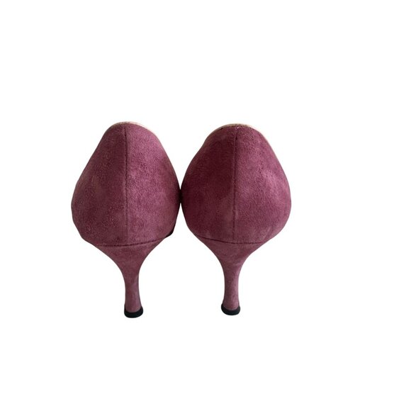 MARTINEZ VALERO Purple Suede Mary Janes Heels Size 9 1/2 - Picture 6 of 8